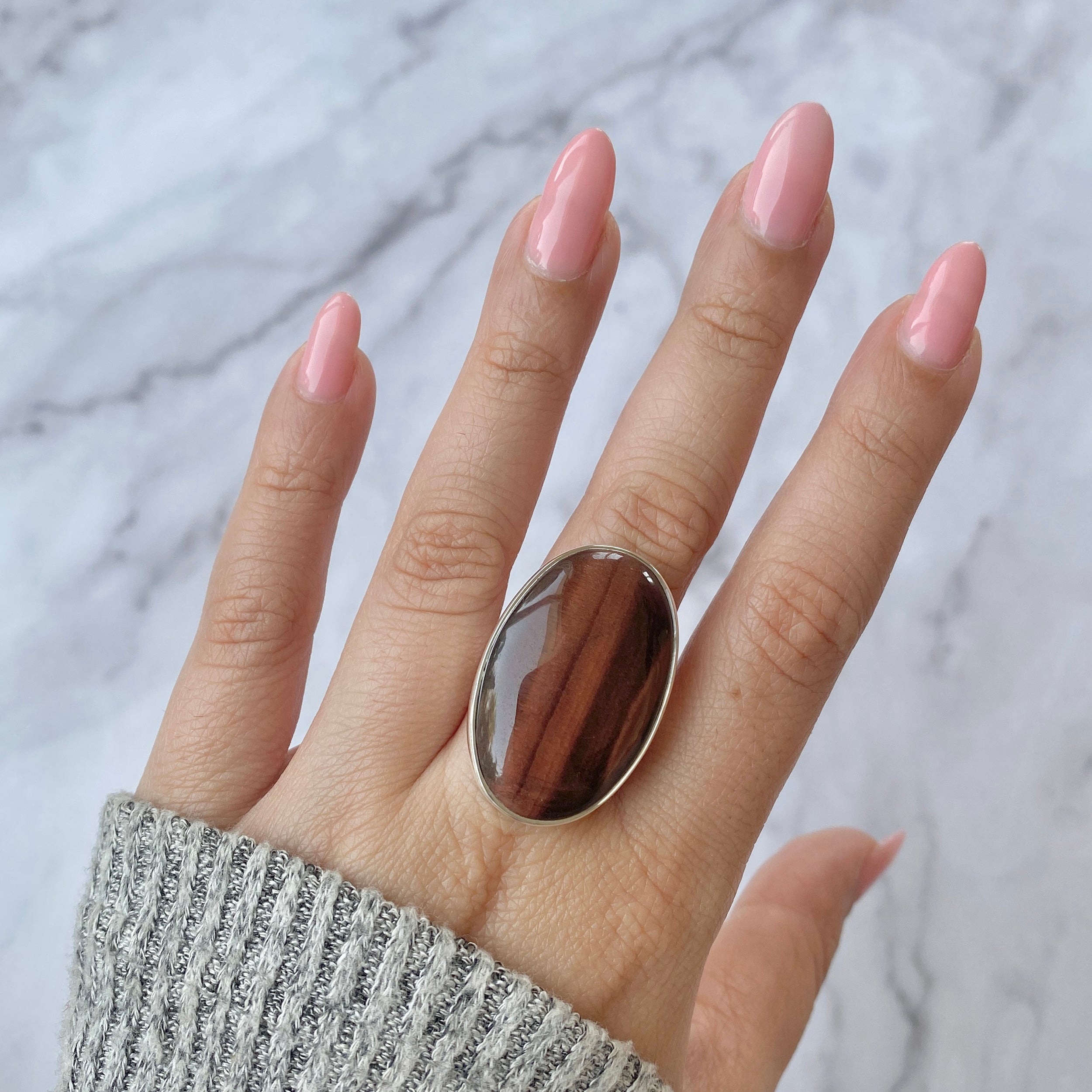 Red Tiger Eye Adjustable Ring-(RTE-R-18.)